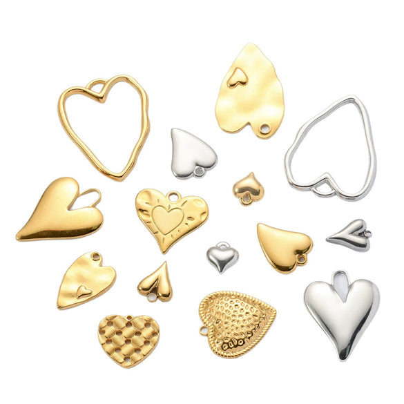 Stainless Steel Love Irregular Heart Electroplated Handmade Jewelry Accessories Pendant