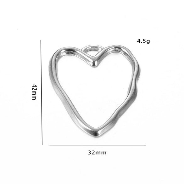 Stainless Steel Love Irregular Heart Electroplated Handmade Jewelry Accessories Pendant