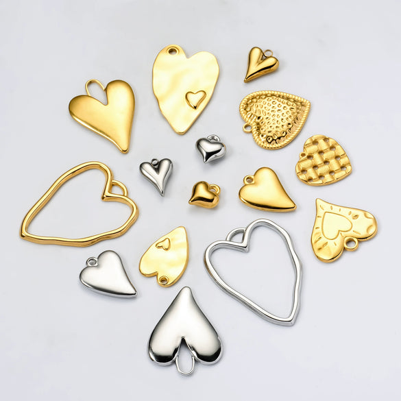 Stainless Steel Love Irregular Heart Electroplated Handmade Jewelry Accessories Pendant