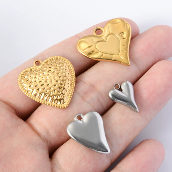 Stainless Steel Love Irregular Heart Electroplated Handmade Jewelry Accessories Pendant