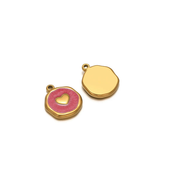 Stainless Steel Love Palm Peach Heart Pendant Oil Dripping Diy Retro Necklace Earrings Accessories