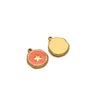 Stainless Steel Love Palm Peach Heart Pendant Oil Dripping Diy Retro Necklace Earrings Accessories