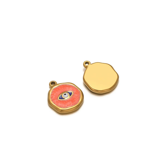 Stainless Steel Love Palm Peach Heart Pendant Oil Dripping Diy Retro Necklace Earrings Accessories