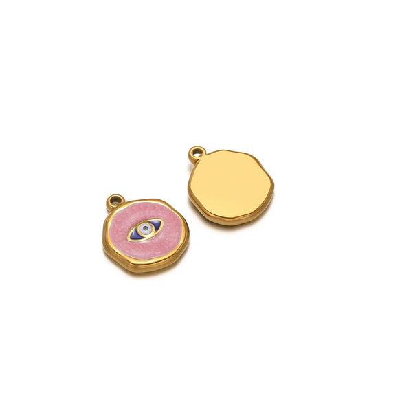 Stainless Steel Love Palm Peach Heart Pendant Oil Dripping Diy Retro Necklace Earrings Accessories