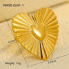 Stainless Steel Love Peach Heart Ring Electroplated Trendy Versatile Jewelry