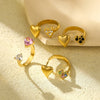 Stainless Steel Love Peach Heart Ring Electroplated Trendy Versatile Jewelry