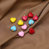 Stainless Steel Love Pendant Macaron Style Geometric Dripping Oil Peach Heart Women's Necklace Pendant