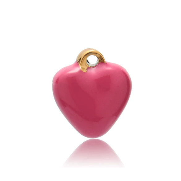 Stainless Steel Love Pendant Macaron Style Geometric Dripping Oil Peach Heart Women's Necklace Pendant
