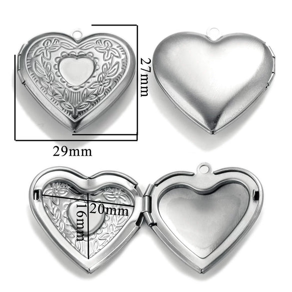 Stainless Steel Love Photo Box Pendant With Vintage Embossed Pattern And Electroplating For Necklace Jewelry Accessories