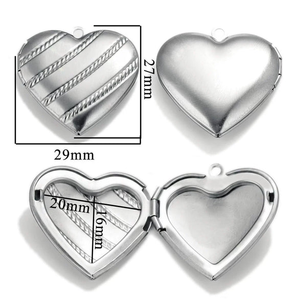 Stainless Steel Love Photo Box Pendant With Vintage Embossed Pattern And Electroplating For Necklace Jewelry Accessories