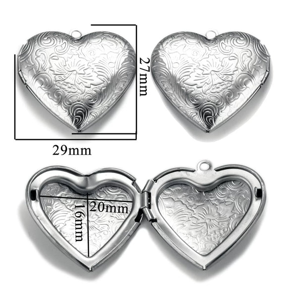 Stainless Steel Love Photo Box Pendant With Vintage Embossed Pattern And Electroplating For Necklace Jewelry Accessories