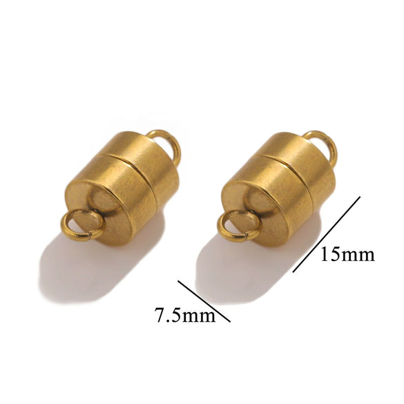 Stainless Steel Love Shape Magnetic Buckle Pendant Leather Bracelet Jewelry Making Accessories With Electroplating