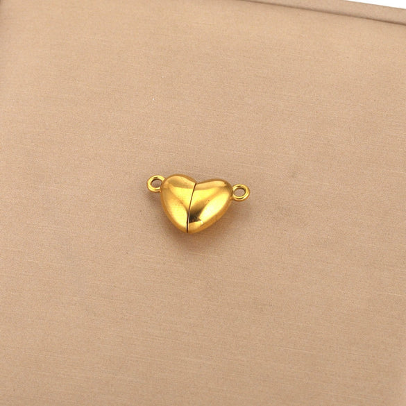 Stainless Steel Love Shape Magnetic Buckle Pendant Leather Bracelet Jewelry Making Accessories With Electroplating