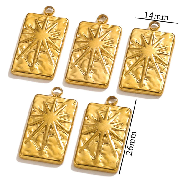 Stainless Steel Love Shape Tarot Sun Star Inspired Electroplated Necklace Pendant Jewelry Accessories