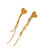 Stainless Steel Love Tassel Earrings Electroplated Medieval Geometric Style Jewelry For Women