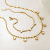 Stainless Steel Love Zircon Electroplated Bracelet And Necklace With Heart Water Drop Bell Patterns For Women