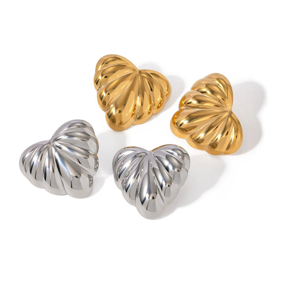 Stainless Steel Loveshaped Electroplated Earrings