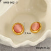 Stainless Steel Loveshaped Geometric Earrings And Open Rings Electroplated Fashion Jewelry For Women