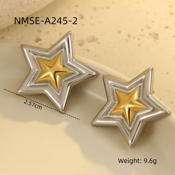 Stainless Steel Loveshaped Geometric Fashion Electroplated Women's Earrings