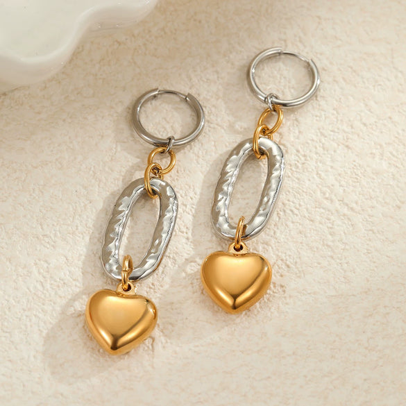 Stainless Steel Loveshaped Geometric Fashion Electroplated Women's Earrings