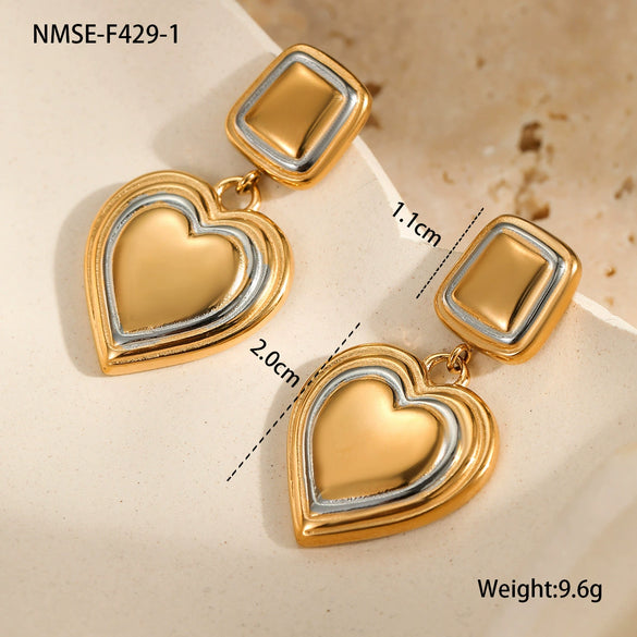 Stainless Steel Loveshaped Geometric Fashion Electroplated Women's Earrings