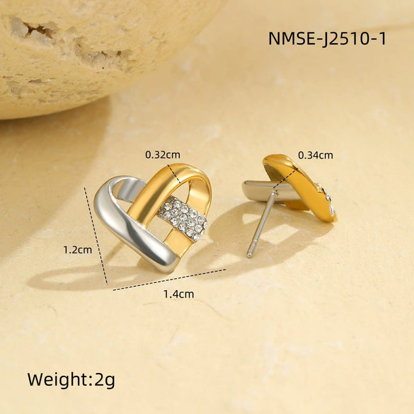 Stainless Steel Loveshaped Geometric Fashion Electroplated Women's Earrings