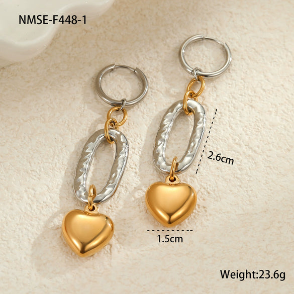 Stainless Steel Loveshaped Geometric Fashion Electroplated Women's Earrings