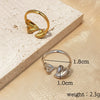 Stainless Steel Loveshaped Goldplated Ring Cold Style Asymmetric Open Ring