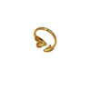 Stainless Steel Loveshaped Goldplated Ring Cold Style Asymmetric Open Ring