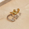 Stainless Steel Loveshaped Goldplated Ring Cold Style Asymmetric Open Ring