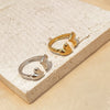 Stainless Steel Loveshaped Goldplated Ring Cold Style Asymmetric Open Ring