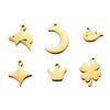 Stainless Steel Lucky Grass Crown Whale Dolphin Moon Polished Electroplated Diy Jewelry Pendant Accessories