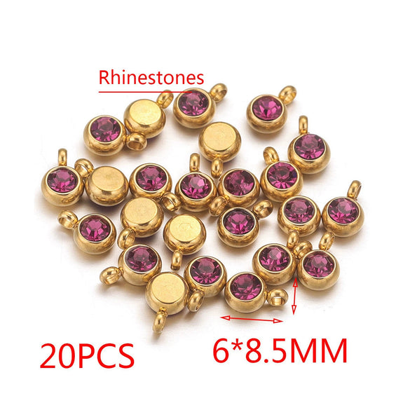 Stainless Steel Lucky Stone Pendant With Dragon Pattern And Gold Electroplating For Diy Jewelry