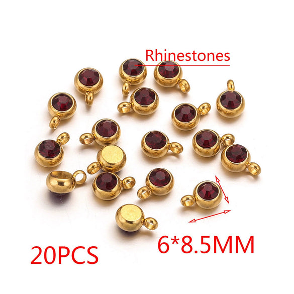 Stainless Steel Lucky Stone Pendant With Dragon Pattern And Gold Electroplating For Diy Jewelry