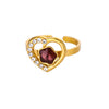 Stainless Steel Luxury Women's Ring With Colorful Enamel Sunflower And Drop Shape Electroplated