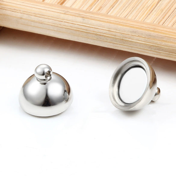 Stainless Steel Magnet Buckle Jewelry Accessories For Necklace And Bracelet Round Shape Mirror Polished
