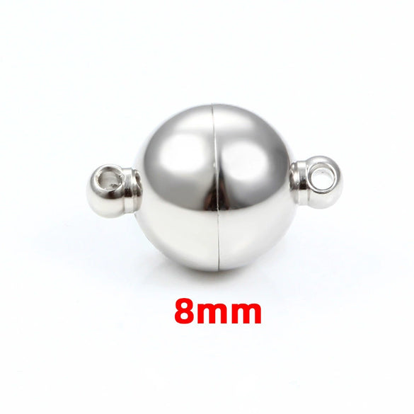 Stainless Steel Magnet Buckle Jewelry Accessories For Necklace And Bracelet Round Shape Mirror Polished