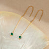Stainless Steel Malachite Geometric Love Earrings Electroplated 18K Gold Women's Minimalist Fashion