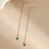 Stainless Steel Malachite Geometric Love Earrings Electroplated 18K Gold Women's Minimalist Fashion