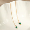 Stainless Steel Malachite Geometric Love Earrings Electroplated 18K Gold Women's Minimalist Fashion
