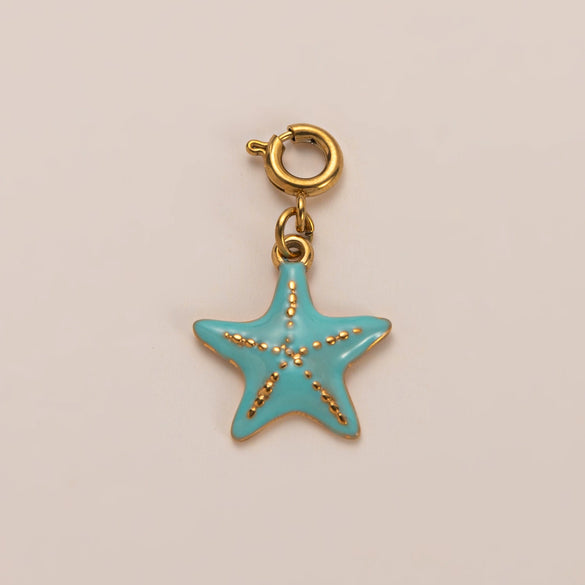 Stainless Steel Marine Life Fashion Pendant With Furnace Vacuum Plating And 18K Gold Color Preservation