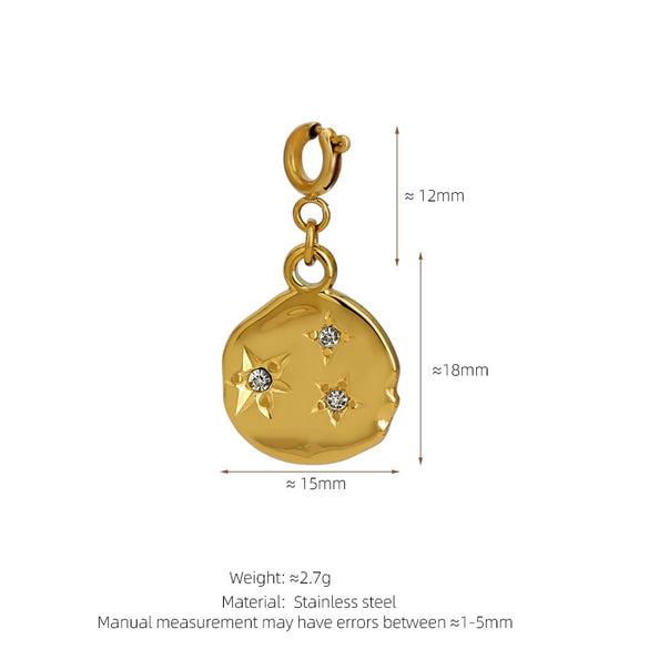 Stainless Steel Marine Life Starfish Shell Conch Love Cross Pendant Necklace Accessories With Electroplating Animal Zodiac Design