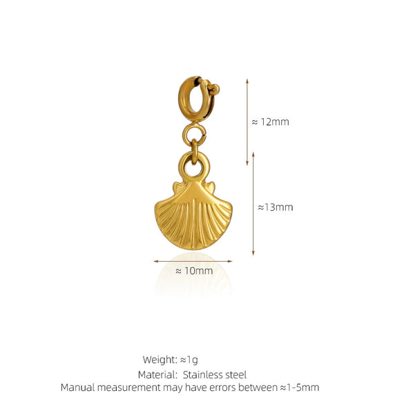 Stainless Steel Marine Life Starfish Shell Conch Love Cross Pendant Necklace Accessories With Electroplating Animal Zodiac Design