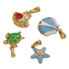 Stainless Steel Marine Organisms Turtle Shell Creative Pearl Shell Jewelry Accessories Pendant With Electroplating
