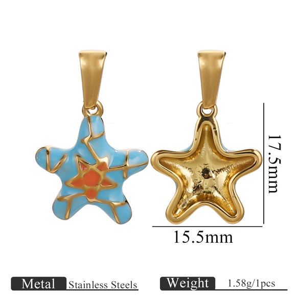 Stainless Steel Marine Organisms Turtle Shell Creative Pearl Shell Jewelry Accessories Pendant With Electroplating