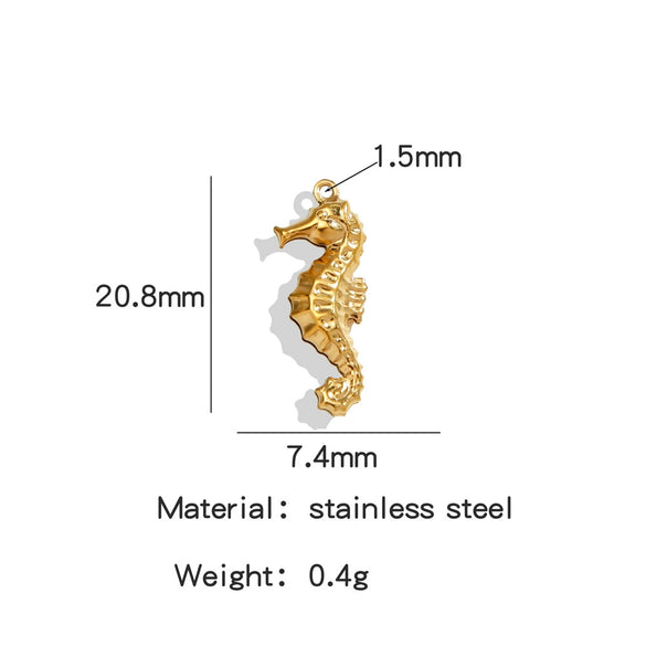 Stainless Steel Marine Series Shell Conch Sea Star Jewelry Accessories Pendant With Electroplating