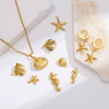 Stainless Steel Marine Series Shell Conch Sea Star Jewelry Accessories Pendant With Electroplating