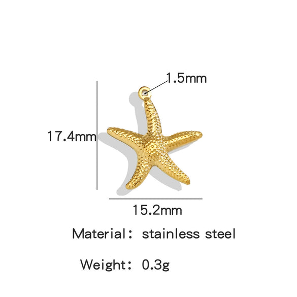 Stainless Steel Marine Series Shell Conch Sea Star Jewelry Accessories Pendant With Electroplating
