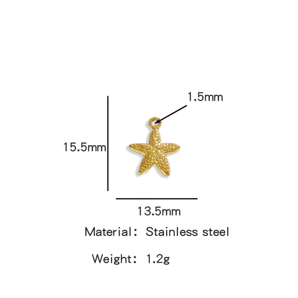Stainless Steel Marine Series Shell Conch Sea Star Jewelry Accessories Pendant With Electroplating