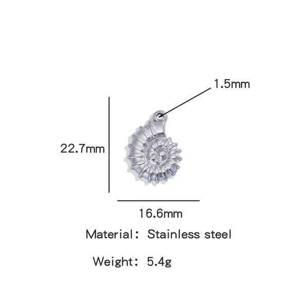 Stainless Steel Marine Series Shell Conch Sea Star Jewelry Accessories Pendant With Electroplating